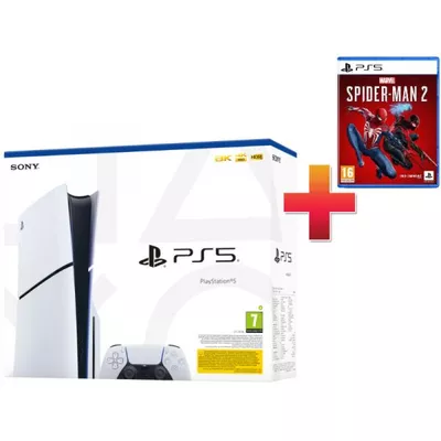 Sony Playstation 5 Slim konzol, 1TB + Spider-man 2 csomag