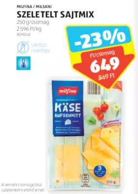 Milfina/Milsani szeletelt sajtmix, 250 g