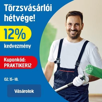 Praktiker törzsvásárlói 12% kedvezmény