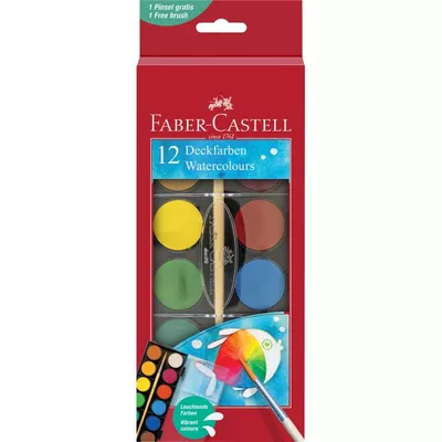 PaperCo - Faber-Castell Vízfesték készlet 12db-os nagy 30mm-es korongokkal