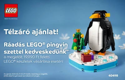 Ajándék pingvin LEGO szett a megjelölt 19 990 Ft feletti szettekhez