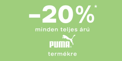 20% kedvezmény a teljes árú Puma termékekre