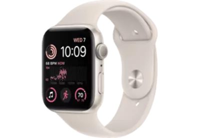 APPLE Watch SE (2022) GPS, 44mm csillagfény alumíniumtok, sportszíj (MNJX3CM/A)