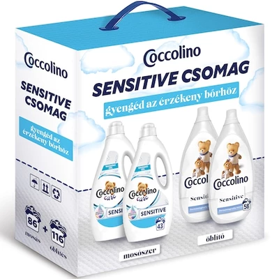Coccolino Sensitive öblítő és mosószer csomag