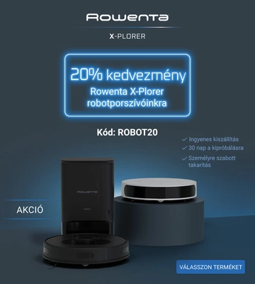 20% kedvezmény Rowenta robotporszívókra