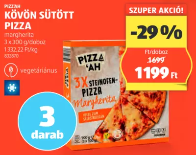 Pizz'ah Kövön sütött pizza, 3x300 g