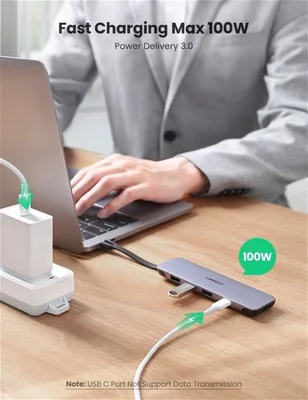 UGREEN USB-C to USB 3.0+HDMI+RJ45 Ethernet Adapter+PD port replikátor