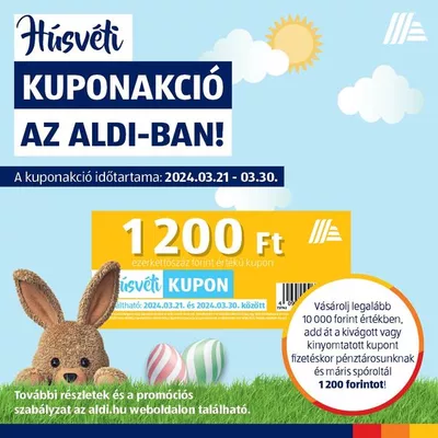 Húsvéti kupon (1200 Ft kedvezmény 10 ezer Ft felett)