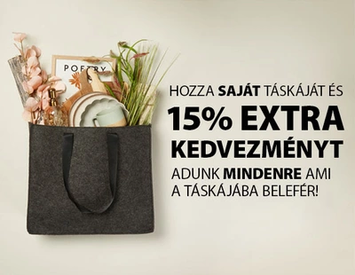 Extra 15% kedvezmény mindenre ami a táskádba fér