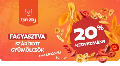 Fagyasztva szárított gyümölcsök 20% kedvezménnyel