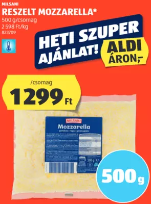 Milsani Reszelt Mozzarella, 500 g