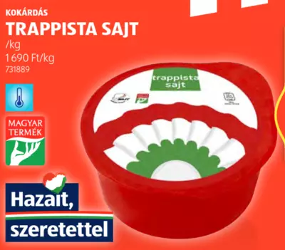 Kokárdás Trappista sajt, /kg