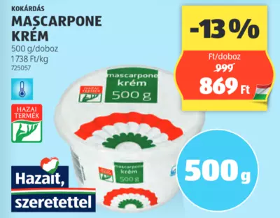 Kokárdás Mascarpone krém, 500 g