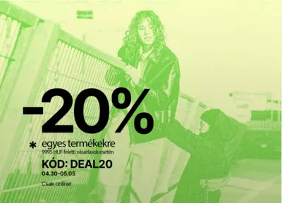 20% kedvezmény egyes termékekre