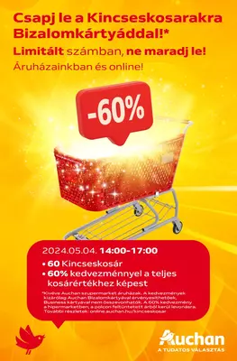 60% kedvezmény pár órán keresztül (kincseskosár)