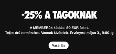 25% kedvezmény 50 € felett (teljes árúakra)