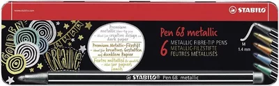 STABILO Pen 68 metallic 6 db-os fémtokban
