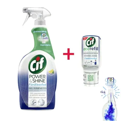 Cif Power&Shine vízkőoldó + ajándék eco refill utántöltő