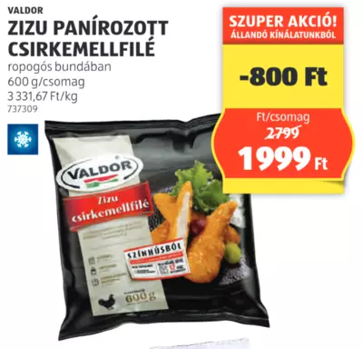 Valdor Zizu Panírozott csirkemellfillé, 600 g