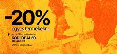 20% kedvezmény egyes termékekre