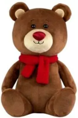 Frublu fényes orrú plüss barna maci, 25cm