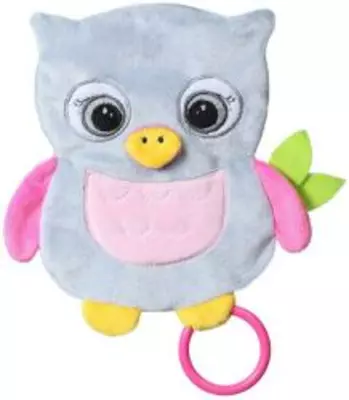 BabyOno Have Fun Cuddly Toy for Babies pihe-puha alvóka rágókával Owl Celeste