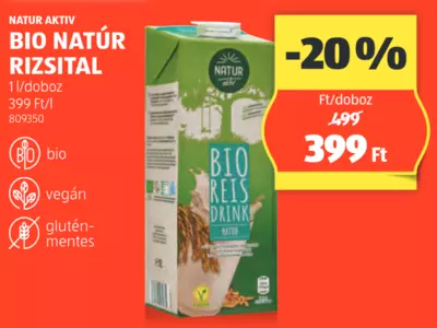 Natur Aktiv Bio Natúr Rizsital, 1l