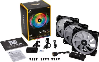 Corsair LL120 RGB LED 120mm Dual Light Loop PWM x3 PC ventilátor