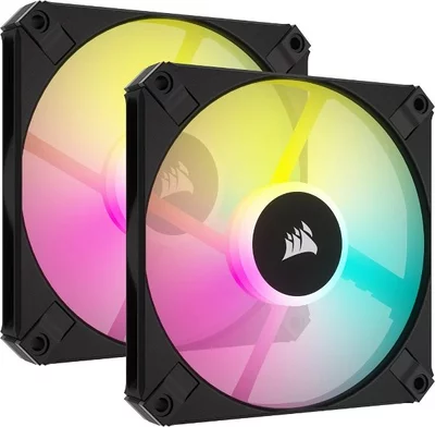 Corsair AF120 RGB SLIM Dual Pack fekete + Lightning Node Core PC ventilátor