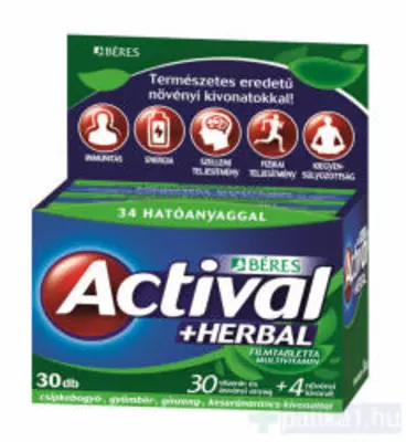 Béres actival+herbal filmtabletta 30x