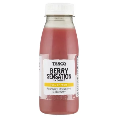 Tesco Berry Sensation Smoothie vegyes gyümölcsital gyümölcslevekkel és gyümölcspürével 250 ml