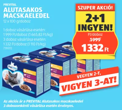 Prevital Alutasakos Macskaeledel, 12x100 g