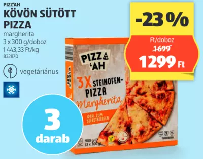 Pizz'ah Kövön Sütött Pizza, 3 db