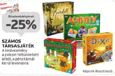 25% kedvezmény számos társasra bizalomkártyával