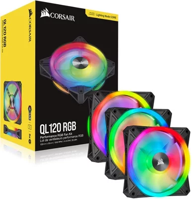 Corsair iCUE QL120 RGB 120mm PWM Triple Fan + Lighting Node CORE PC ventilátor