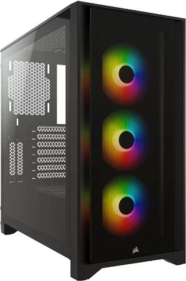 Corsair iCUE 4000X RGB Tempered Glass Black számítógépház