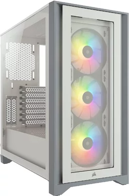 Corsair iCUE 4000X RGB Tempered Glass White számítógépház