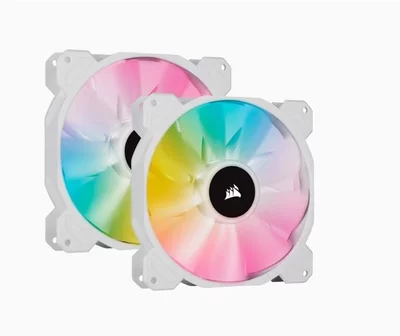 Corsair iCUE SP140 RGB ELITE Dual Pack White + Lightning Node Core PC ventilátor