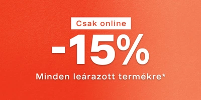 Extra 15% kedvezmény a leárazott termékekre 8 ezer Ft felett