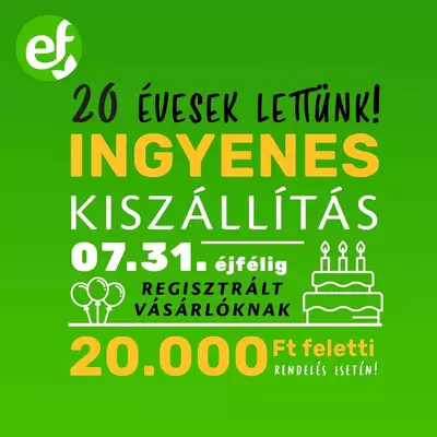 Ingyenes szállítás 20 ezer Ft felett