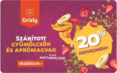 Szárított és egyéb gyümölcsfélék még mindig -20%-kal a Grizlyn!