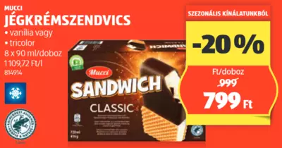 Mucci Jégkrémszendvics, 8x90 ml