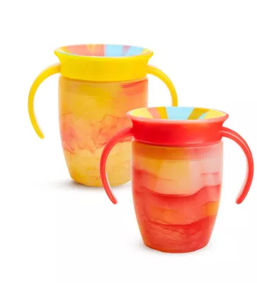 Munchkin Miracle 360° Tie Dye Cup Tropical - sárga, piros, 2db, 207ml tanulópohár (AlzaPlus+)