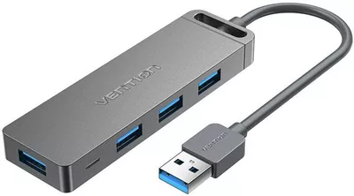 Vention 4-Port USB 3.0 Hub With Power Supply 0.15M Gray (Metal appearance)