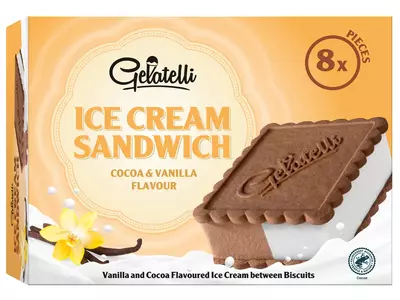 Gelatelli Kekszes szendvics-jégkrém, 8 x 120 ml