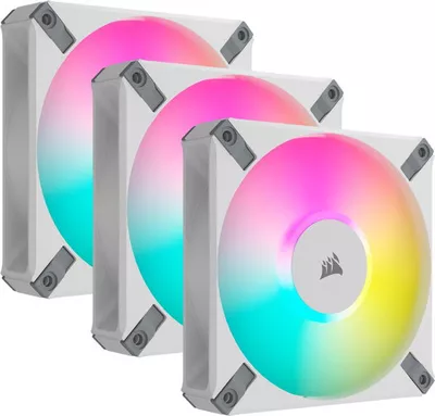 Corsair iCUE AF120 RGB ELITE Triple Pack White + Lightning Node Core PC ventilátor