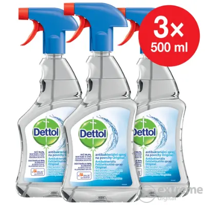 Dettol Original antibakteriális felülettisztító spray, 3 x 500 ml