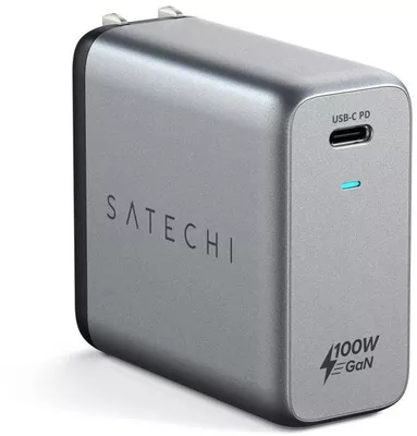 Satechi 100W USB-C PD Wall Charger GaN charging Space Grey töltő adapter