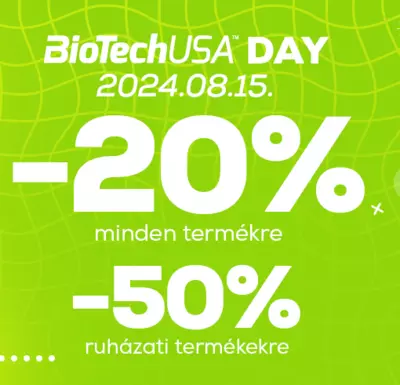 BioTech USA day 20% kedvezmény mindenre