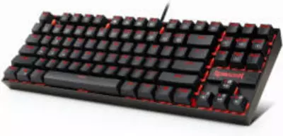 Redragon Kumara mechanikus gamer billentyűzet, magyar kiosztás, piros világítás, RED gombok, 87 gombos (K552-2_RED_HU)